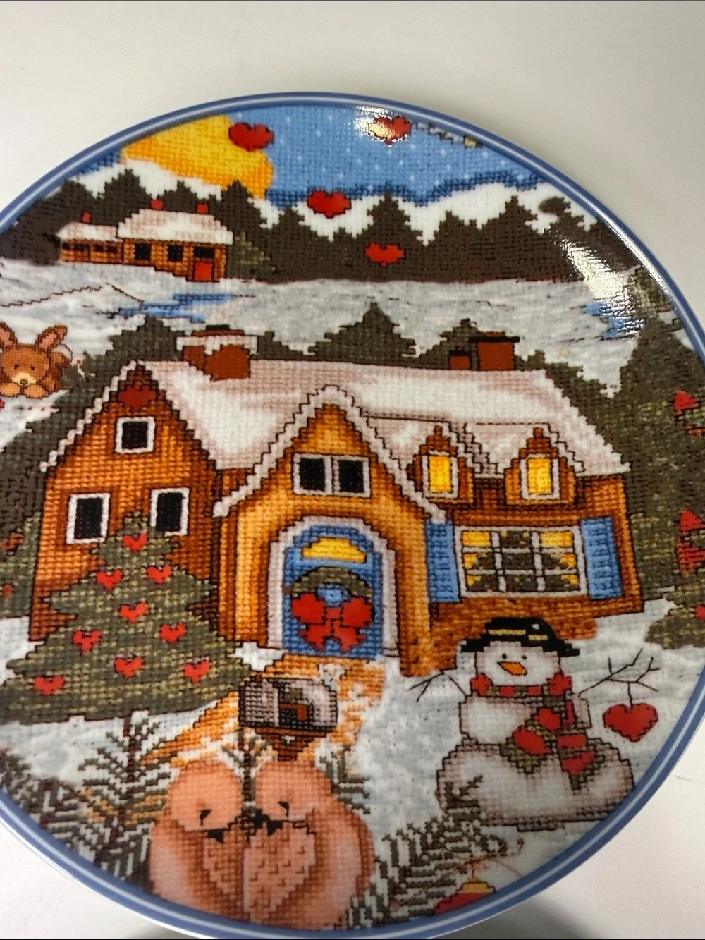 Royal Norfolk Holiday Ceramic Plate Set - Red, Green, Blue, White Accents